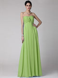 Sheath/Column Strapless Sleeveless Ruffles Long Chiffon Bridesmaid Dresses TPP0005816