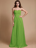 A-Line/Princess Sweetheart Sleeveless Ruffles Chiffon Long Bridesmaid Dresses TPP0005380