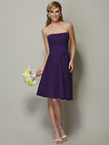 A-Line/Princess Strapless Sleeveless Bowknot Short Satin Bridesmaid Dresses TPP0005863