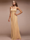 Sheath/Column Halter Sleeveless Long Ruffles Chiffon Bridesmaid Dresses TPP0005445