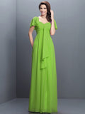 A-Line/Princess Sweetheart Pleats 1/2 Sleeves Long Chiffon Bridesmaid Dresses TPP0005322