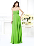 A-Line/Princess Sweetheart Sleeveless Long Chiffon Bridesmaid Dresses TPP0004267