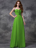 A-line/Princess Sweetheart Ruffles Sleeveless Long Chiffon Bridesmaid Dresses TPP0005598