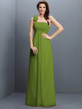 A-Line/Princess Strapless Hand-Made Flower Sleeveless Long Chiffon Bridesmaid Dresses TPP0005737