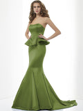 Trumpet/Mermaid Sweetheart Sleeveless Long Satin Bridesmaid Dresses TPP0005151