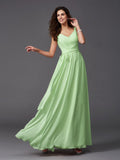 A-Line/Princess Straps Sash/Ribbon/Belt Sleeveless Long Chiffon Bridesmaid Dresses TPP0005143