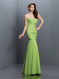 Trumpet/Mermaid Sweetheart Pleats Sleeveless Long Chiffon Bridesmaid Dresses TPP0005371