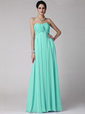 Sheath/Column Strapless Sleeveless Ruffles Long Chiffon Bridesmaid Dresses TPP0005816