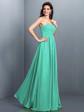 A-Line/Princess Sweetheart Pleats Sleeveless Long Chiffon Bridesmaid Dresses TPP0005405