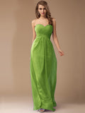 Sheath/Column Sweetheart Sleeveless Long Beading Ruffles Chiffon Bridesmaid Dresses TPP0005772