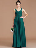 Empire Sweetheart Sleeveless Ruched Floor-Length Chiffon Bridesmaid Dresses TPP0005329