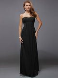 Sheath/Column Strapless Sleeveless Ruffles Long Chiffon Bridesmaid Dresses TPP0005426