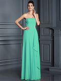 A-Line/Princess Strapless Beading Sleeveless Long Chiffon Bridesmaid Dresses TPP0005573