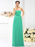 A-Line/Princess Strapless Hand-Made Flower Sleeveless Long Chiffon Bridesmaid Dresses TPP0005309