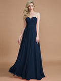 A-Line/Princess Sweetheart Sleeveless Floor-Length Chiffon Bridesmaid Dresses TPP0005518