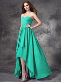 A-line/Princess Sweetheart Ruffles Sleeveless High Low Chiffon Bridesmaid Dresses TPP0005145