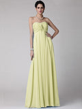 Sheath/Column Strapless Sleeveless Ruffles Long Chiffon Bridesmaid Dresses TPP0005816