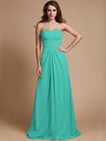 A-Line/Princess Sweetheart Sleeveless Ruffles Chiffon Long Bridesmaid Dresses TPP0005380