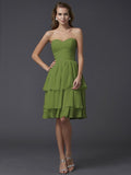 Sheath/Column Sweetheart Sleeveless Short Chiffon Bridesmaid Dresses TPP0005867