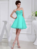 A-Line/Princess Beading Sweetheart Sleeveless Applique Elastic Woven Satin Organza Bridesmaid Dresses TPP0005651