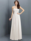 A-Line/Princess Sweetheart Pleats Sleeveless Long Satin Bridesmaid Dresses TPP0005522