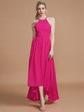 A-Line/Princess Halter Asymmetrical Sleeveless Chiffon Bridesmaid Dresses TPP0005582