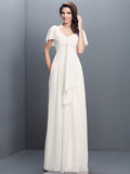 A-Line/Princess Sweetheart Pleats 1/2 Sleeves Long Chiffon Bridesmaid Dresses TPP0005322