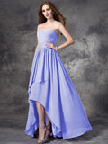 A-line/Princess Sweetheart Ruffles Sleeveless High Low Chiffon Bridesmaid Dresses TPP0005145