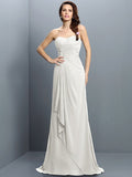 Trumpet/Mermaid Strapless Pleats Sleeveless Long Chiffon Bridesmaid Dresses TPP0005474