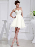 A-Line/Princess Beading Sweetheart Sleeveless Applique Elastic Woven Satin Organza Bridesmaid Dresses TPP0005651