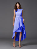 A-Line/Princess Scoop Sash/Ribbon/Belt Sleeveless High Low Chiffon Bridesmaid Dresses TPP0005166