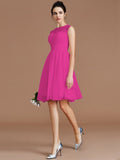 A-Line/Princess Sweetheart Sleeveless Lace Short/Mini Chiffon Bridesmaid Dresses TPP0005413