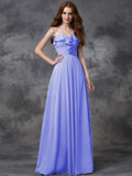 A-line/Princess Sweetheart Ruffles Sleeveless Long Chiffon Bridesmaid Dresses TPP0005598