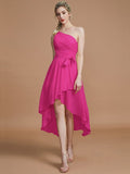 A-Line/Princess One-Shoulder Sleeveless Layers Asymmetrical Chiffon Bridesmaid Dresses TPP0005056