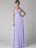 Sheath/Column Strapless Sleeveless Ruffles Long Chiffon Bridesmaid Dresses TPP0005816