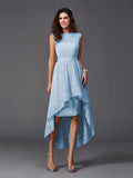 A-Line/Princess Scoop Sash/Ribbon/Belt Sleeveless High Low Chiffon Bridesmaid Dresses TPP0005166