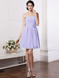 A-Line/Princess Sweetheart Sleeveless Pleats Hand-Made Flower Chiffon Bridesmaid Dresses TPP0005875