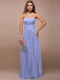 Sheath/Column Sweetheart Sleeveless Ruffles Long Bridesmaid Dresses TPP0005279