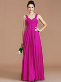 Empire Sweetheart Sleeveless Ruched Floor-Length Chiffon Bridesmaid Dresses TPP0005329