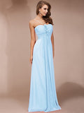 Sheath/Column Ruffles Long Sleeveless Chiffon Bridesmaid Dresses TPP0005717