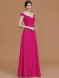 A-Line/Princess V-neck Sleeveless Floor-Length Lace Chiffon Bridesmaid Dresses TPP0005569