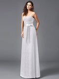 A-Line/Princess Sweetheart Sash/Ribbon/Belt Sleeveless Long Lace Bridesmaid dresses TPP0005357