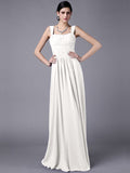 Sheath/Column Straps Sleeveless Pleats Long Chiffon Bridesmaid Dresses TPP0005648