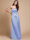 Sheath/Column Sweetheart Sleeveless Long Bowknot Satin Bridesmaid Dresses TPP0005678