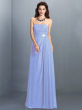 A-Line/Princess Strapless Rhinestone Sleeveless Long Chiffon Bridesmaid Dresses TPP0005471