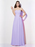 A-Line/Princess Sweetheart Sleeveless Long Pleats Chiffon Bridesmaid Dresses TPP0005097