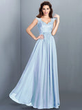 A-Line/Princess Scoop Lace Sleeveless Long Chiffon Bridesmaid Dresses TPP0005303