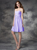 A-line/Princess Sweetheart Ruffles Sleeveless Short Chiffon Bridesmaid Dresses TPP0005552