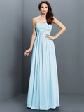 A-Line/Princess Sweetheart Pleats Sleeveless Long Satin Bridesmaid Dresses TPP0005522