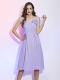 A-Line/Princess Straps Sleeveless Pleats Short Chiffon Bridesmaid Dresses TPP0005216